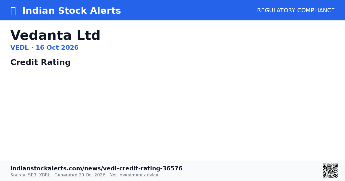 Vedl Vedanta Ltd — Credit Rating · Indian Stock Alerts